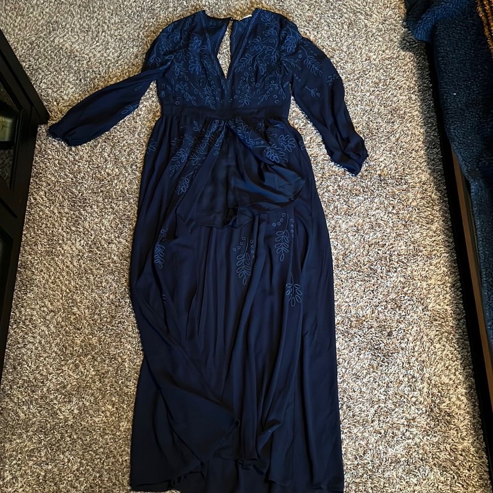 Romper - long sleeve and shorts with an open skirt/ train
